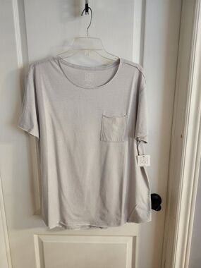 CORE soft crew pocket tee - Light Gray